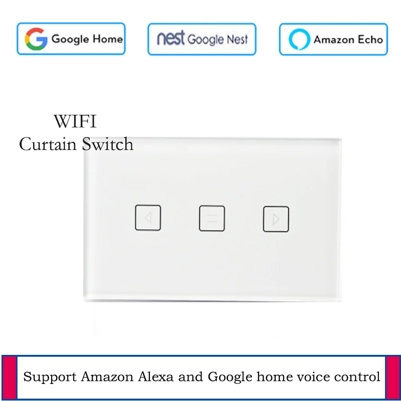 Wi-Fi Curtain Switch US Glass Panel Smart Mobile Control About Tuya App Work With Amazon Alexa Google Home For | Обустройство дома