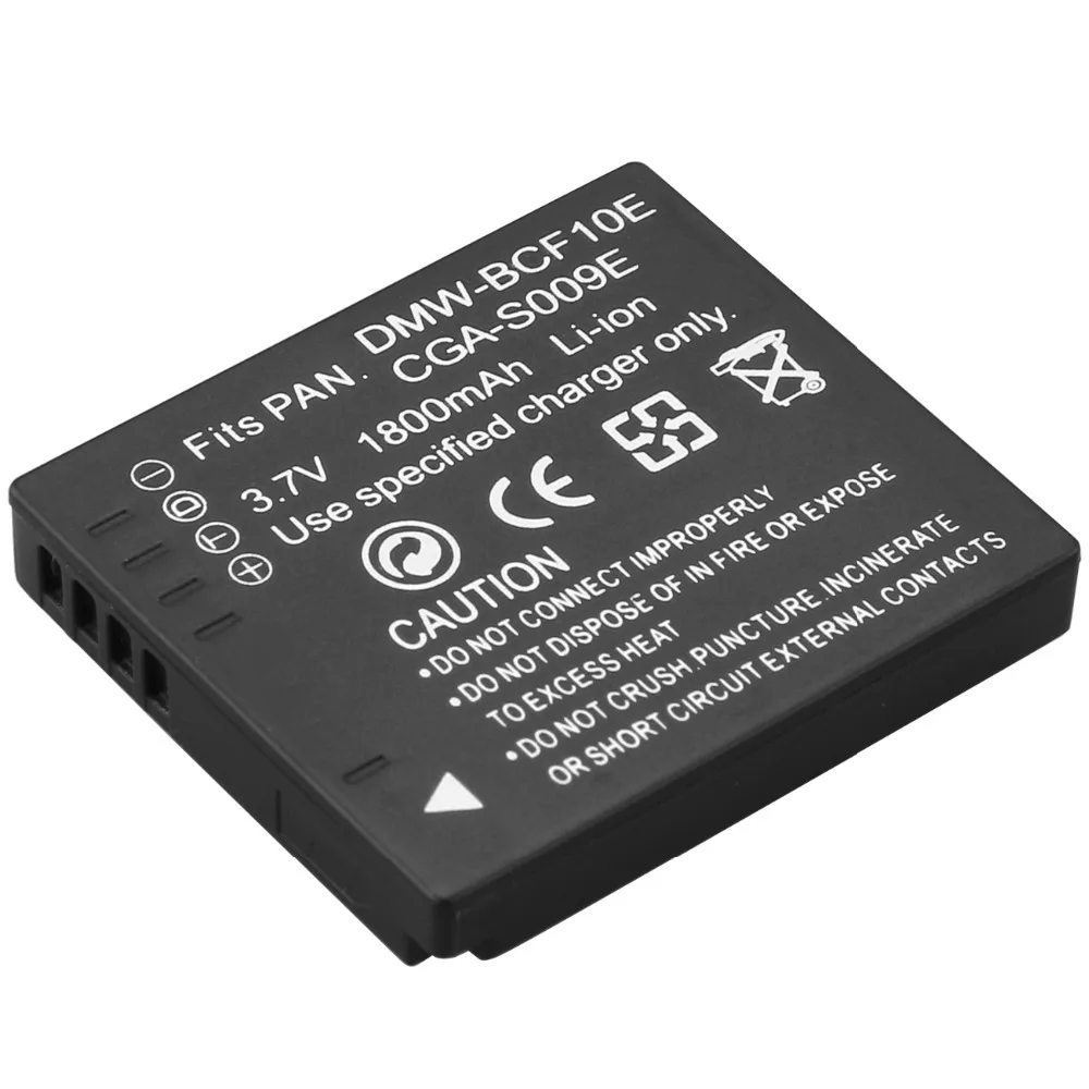 Аккумулятор для фотоаппарата Probty DMW-BCF10E DMW BCF10e, для фотоаппаратов Panasonic DMC-FS12 FS15 FS25 FS4 FS42 FS6 FS7 FX40 FX48 FX550 FX580 FX68 FH1 TS3