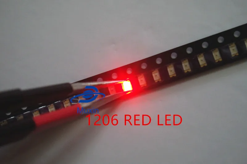 100 шт./лот 1206 красный SMD светодиодный Диод 3216 диоды супер яркий светодиод 3 2*1 6 мм
