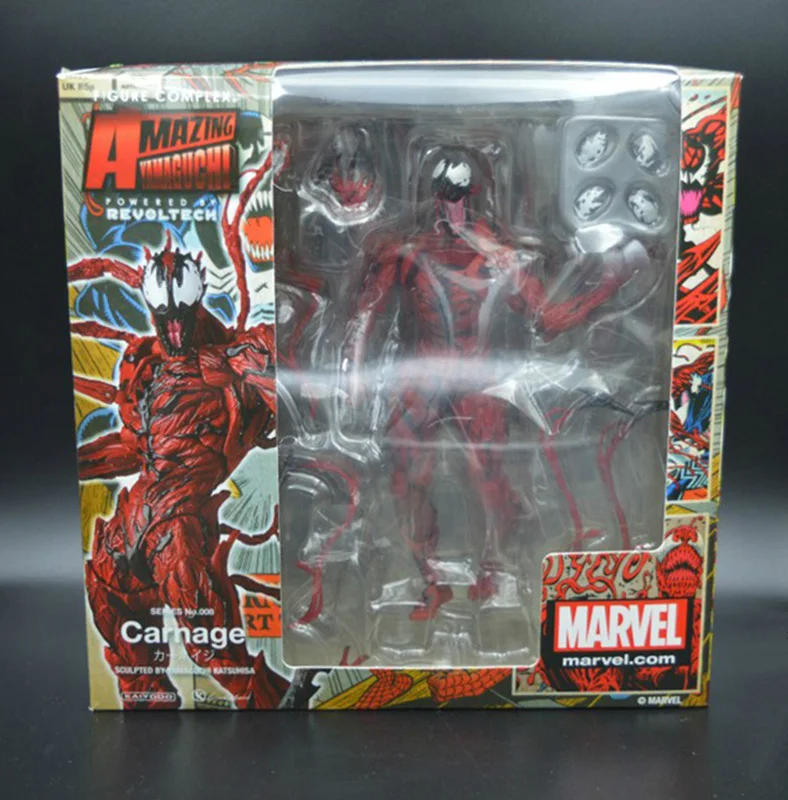 with box Красный яд Карнаж Удивительный Человек-паук BJD суставов игрушки Marvel подвижная фигурка модель игрушки Рождественский подарок - Color: with box