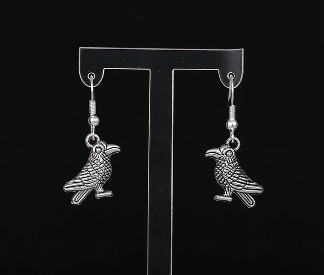 

Vintage Silver Bird Crow Earrings Charms Drop/Dangle Earrings For Women Girl Fashion Jewelry Gifts Accessories Hot Sale A1005