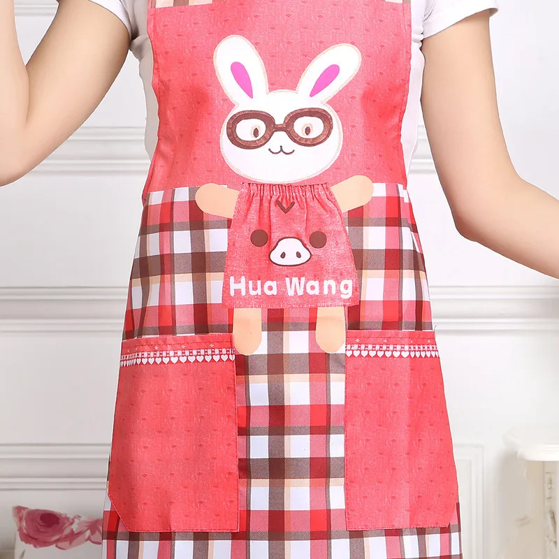 Креативный Кухонный Фартук из 100% хлопка с узором в виде кролика фартуки для