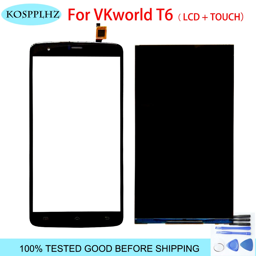 100% протестированный 6 дюймов для VKworld T6 ЖК дисплей + кодирующий преобразователь