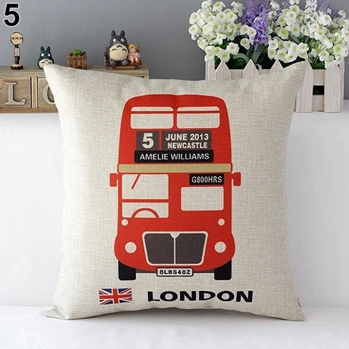 London символов флаг автобус белье подушки Подушка Чехол наволочка|bus pillow|pillowcases