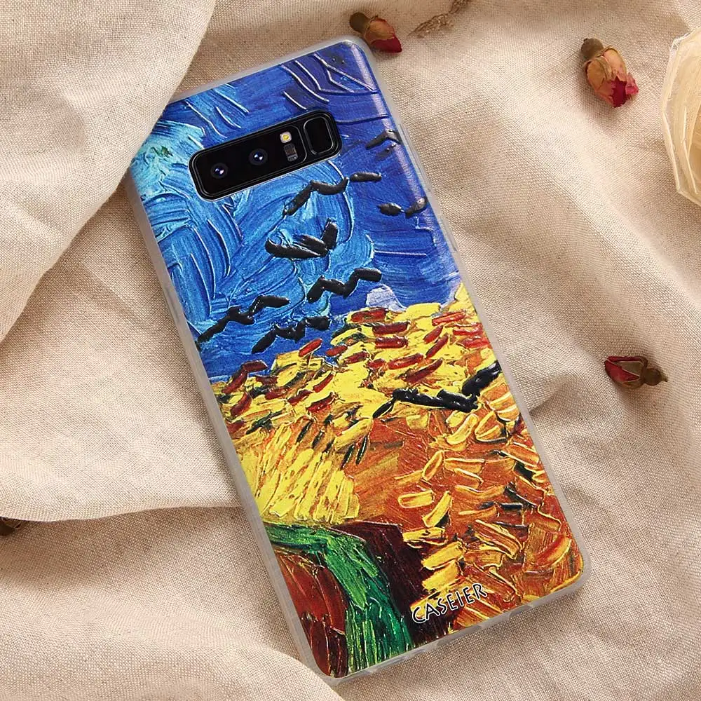 Caseier Телефон чехол для Samsung Galaxy S6 S7 Edge S8 Plus note 8 крышка Ван Гога закат печати Капа coque