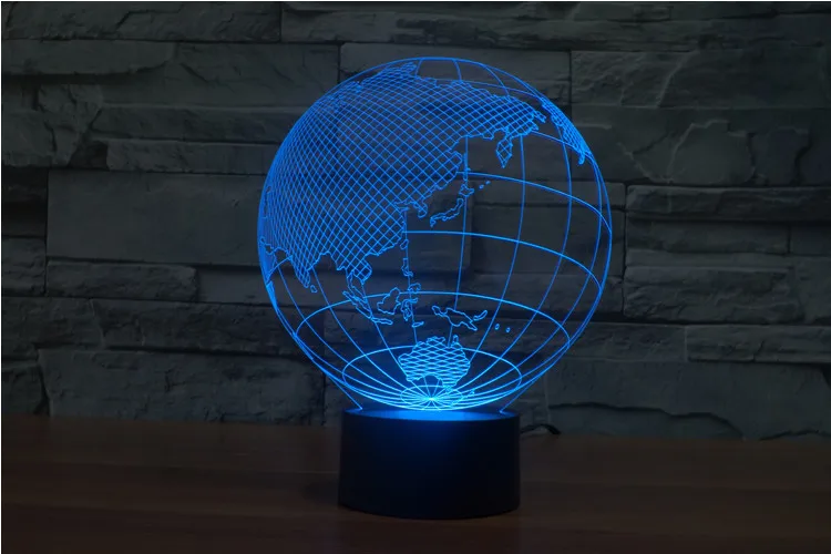 3D атмосферная лампа 7 цветов меняющая визуальную иллюзию Светодиодная для декора