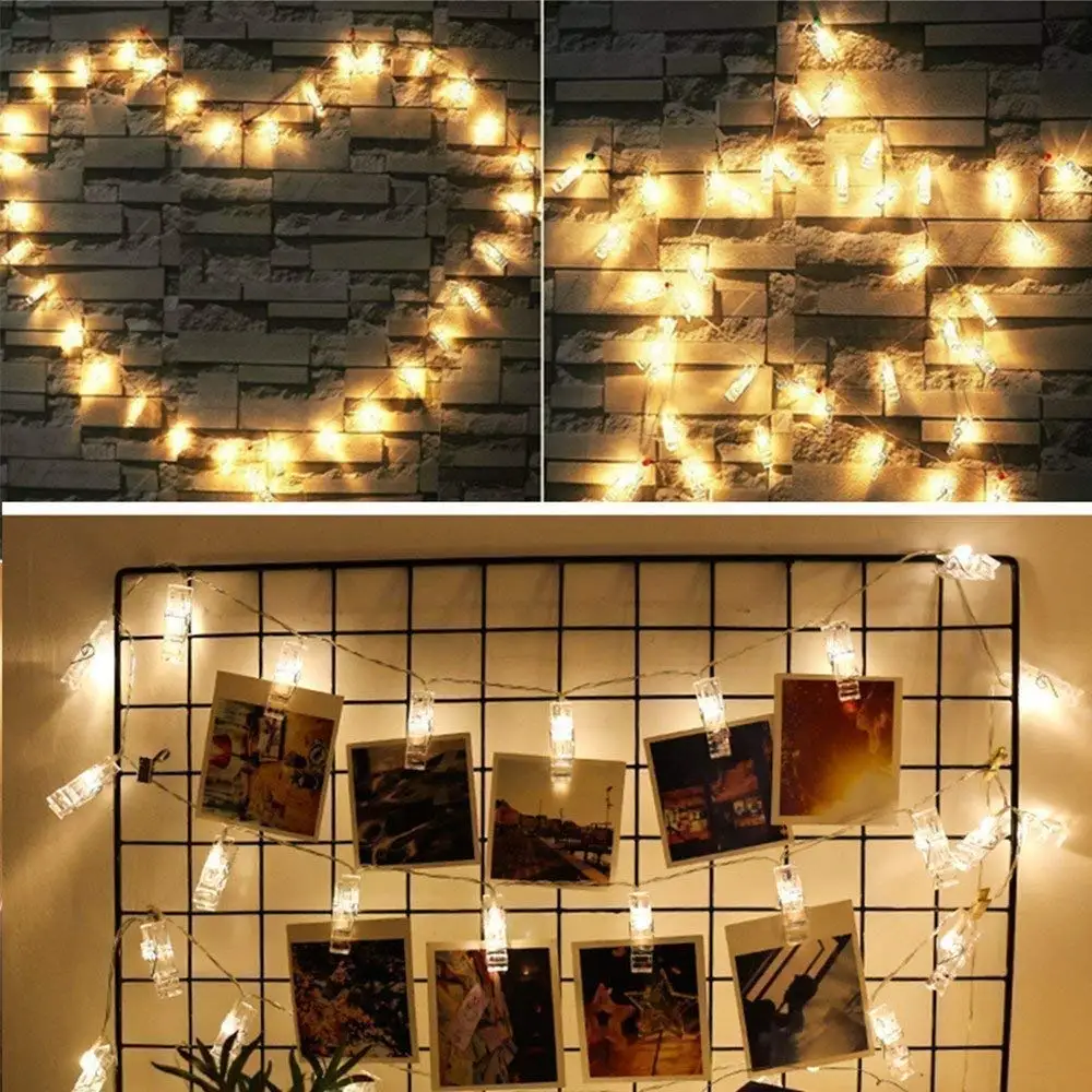 LED Card Photo Clip Lights String Battery Operated 10LED / 20LED | Лампы и освещение