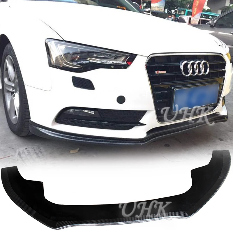 UHK для Audi A5 углеродное волокно передний бампер для губ Диффузор сплиттер бодикит протектор Modofitied 2012-UP аксессуары спойлер