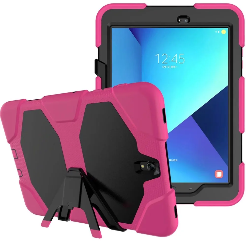 Розовый Для samsung GALAXY Tab A 8,0 Гибридный Жесткий ПК+ ТПУ резиновый защитный чехол для samsung GALAXY Tab A 8,0 T350 T351 SM-T355+ ручка - Цвет: Розовый