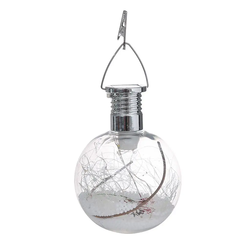 2 Solar Energy Ball Copper Line Christmas Tree Decoration Hanging Lights Household Bedroom Courtyard Hanging Small Night Lights - Emitting Color: 2