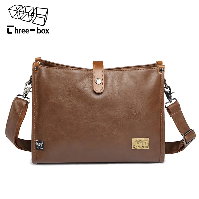 

Three-box Luxury Brand Leather Men Crossbody Bag Vintage Messenger Bag For Men Shoulder Bag Male Vintage Sling Belt Bags