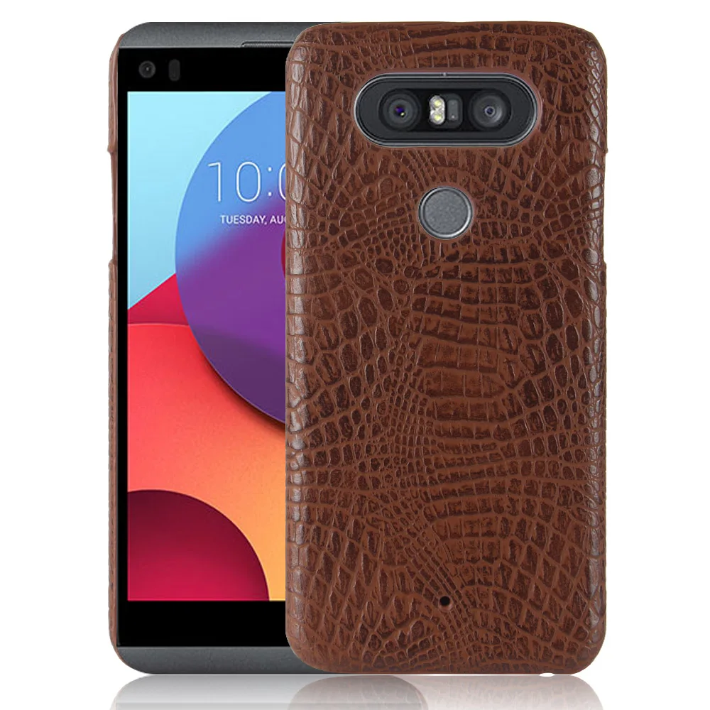 Роскошный кожаный чехол из крокодиловой кожи для LG Q8 с узором противоударный