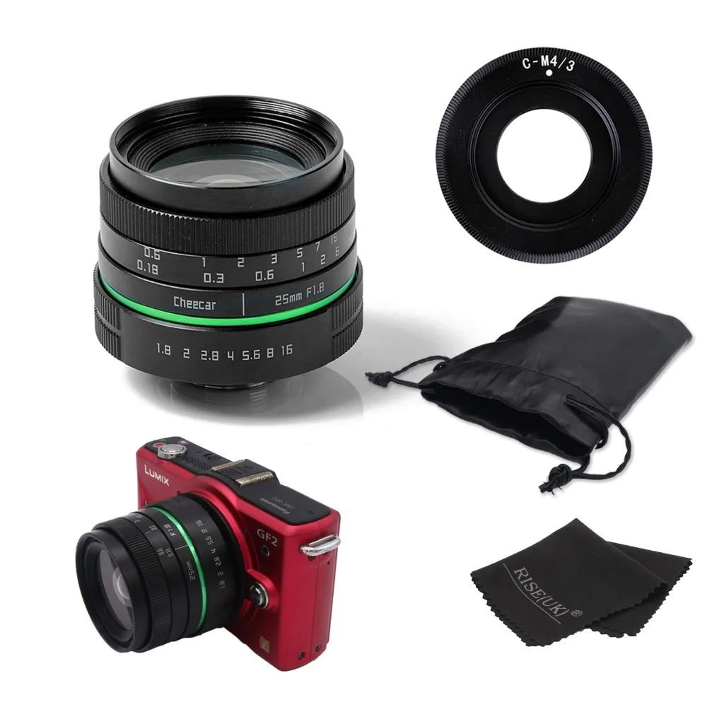 Новый зеленый круг 25 мм CCTV объектив камеры для Olympus с c m4/3 переходное кольцо + сумка