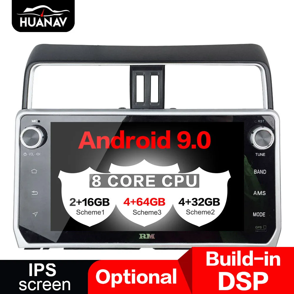 Автомобильный DVD плеер с GPS навигацией DSP Android 9 0 для TOYOTA Land Cruiser Prado 150 2018 + головное