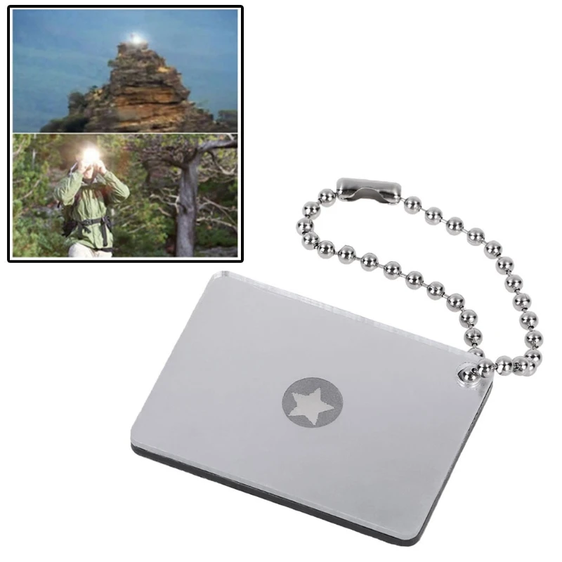 

OOTDTY Outdoor Survive Signal Mirror Emergency Rescue Multifunction Outdoor Tool Acrylic Device