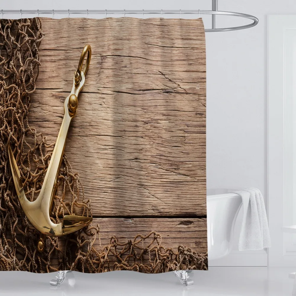 

Vintage Farmhouse Bathroom Shower Curtain Liner Wood Door Cortina WC 3d Shower Curtain Waterprroof