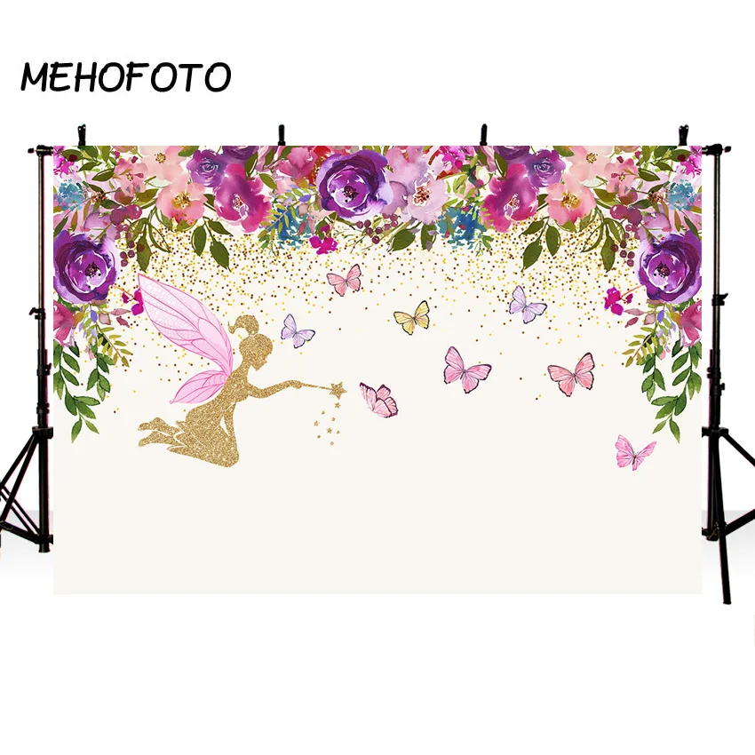 MEHOFOTO розовые фиолетовые цветы фотография Фон пользовательский текст Фея Бабочка