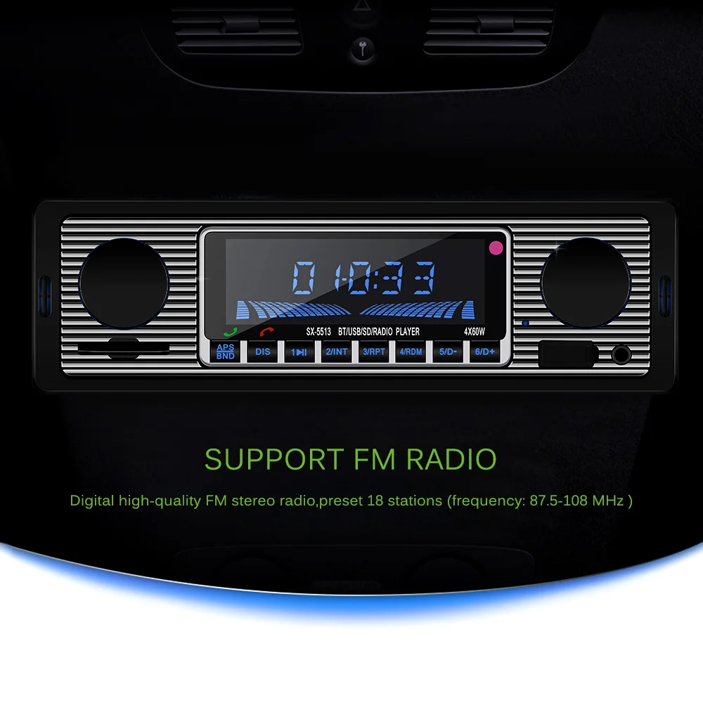Bluetooth FM MP3 радио плеер автомобиля стерео аудио Поддержка Hands-Free Звонки дистанционное управление AUX-IN функция