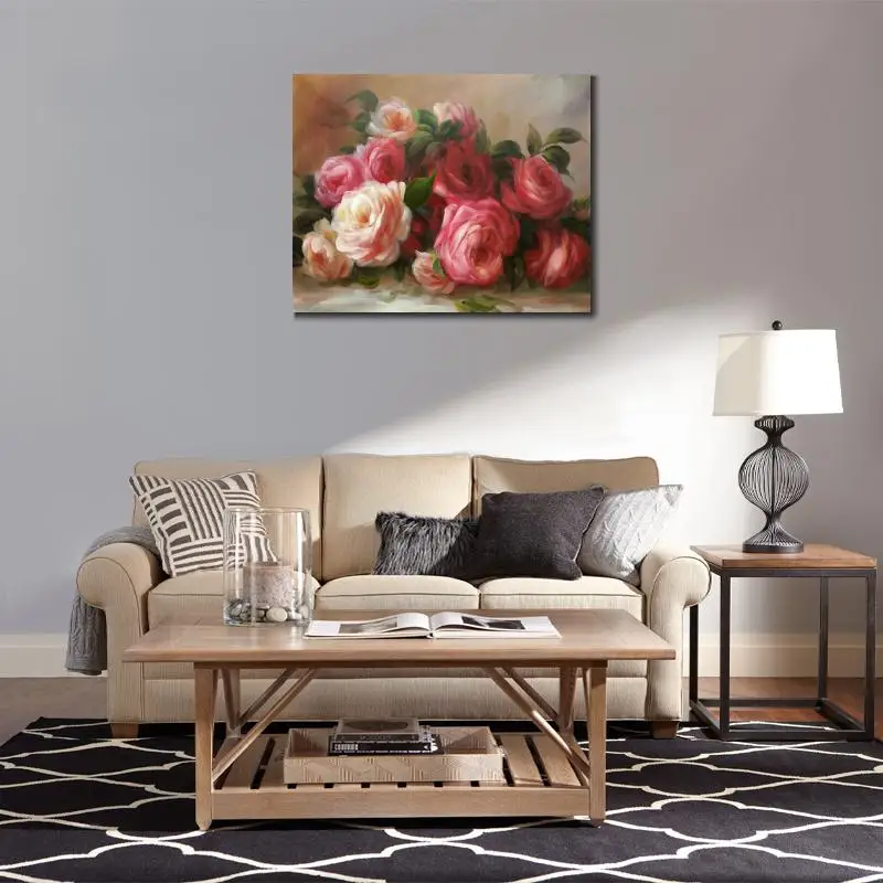 Canvas Art Painting Flowers Pierre Auguste Renoir Oil Reproduction Discarded Roses Hand Painted Modern Artwork For Bedroom Decor | Дом и сад