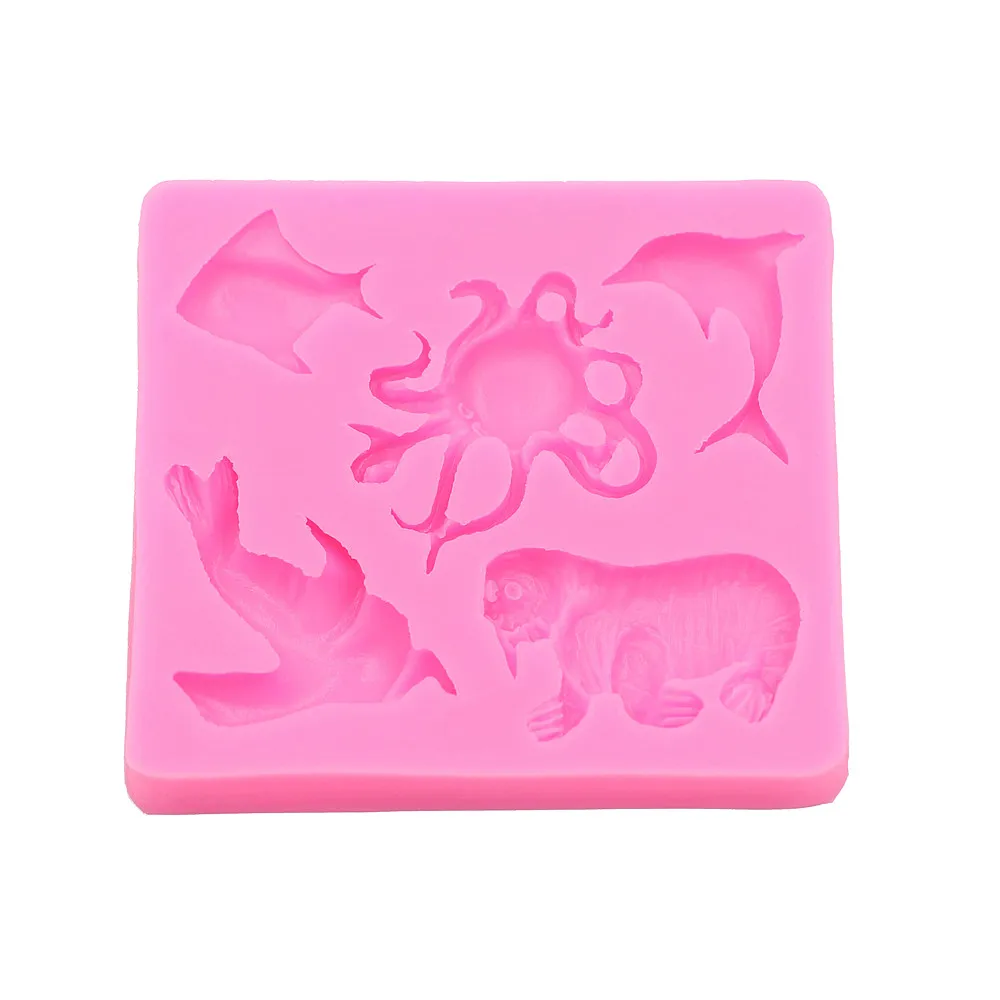 Форма для шоколада в виде дельфина осьминога морского льва|dessert decoration|decor moldpastry
