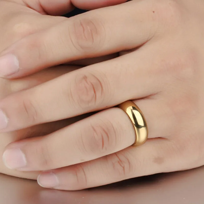 2018 горячая распродажа мужские кольца на палец золотистого цвета титановое