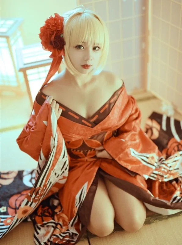 2017 персонализированный костюм аниме Fate/Grand Order Nero Claudius кимоно Халат Косплей