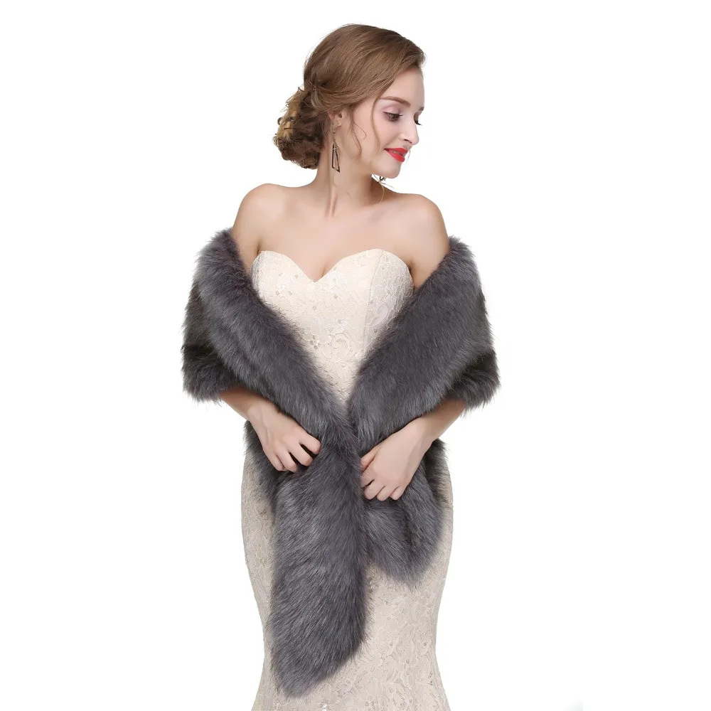 Forevergracedress элегантные мягкие осень-зима искусственного меха невесты Свадебные палантины куртки-болеро Свадебные пальто шали шарфы PJ450