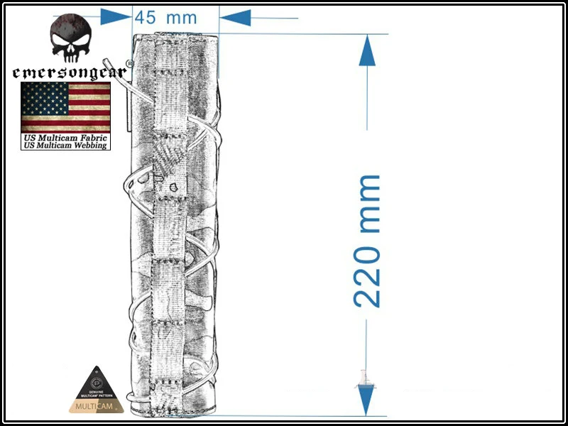 Ограниченное количество EmersonGear 22 см Airsoft Suppressor Cover PenCott Badlands GreenZone Multicam Black Tropic Arid и т. д