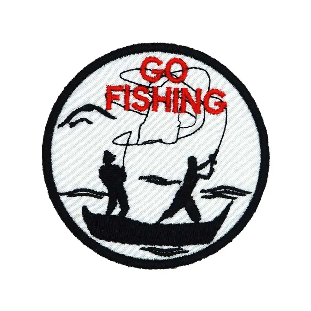 GO FISHING патч вышитая аппликация, этикетка для шитья панк байкерские нашивки одежда наклейки аксессуары для одежды значок