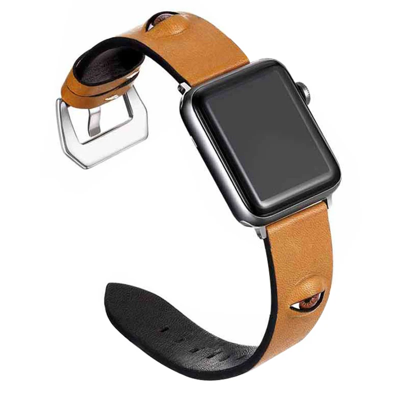3D ремешок на глаза для Apple Watch Band 38 мм 42 мм ремень из коровьей кожи браслет для Apple Watch Band 44 мм 40 мм серии 4 3 2 1 полосы