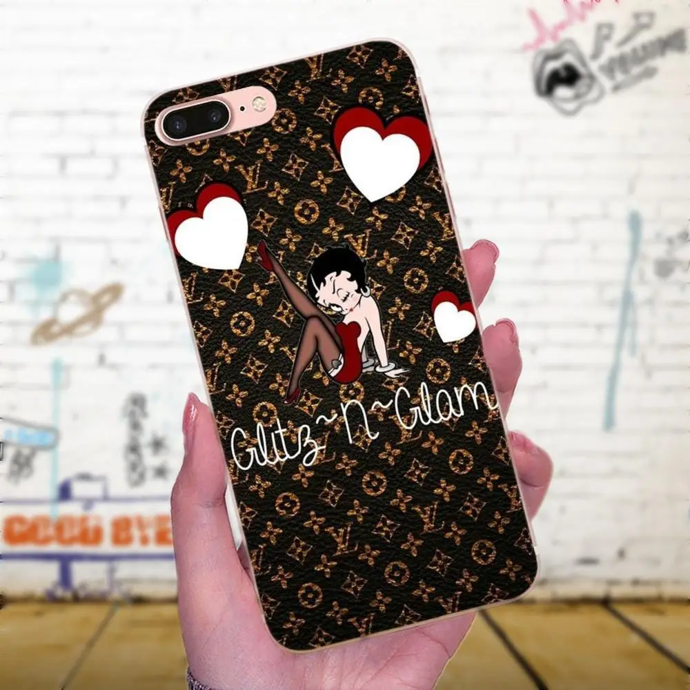 Betty Boop Милый Мягкий мобильный телефон для девочек Galaxy A3 A5 A7 On5 On7 2015 2016 2017 Grand Alpha G850