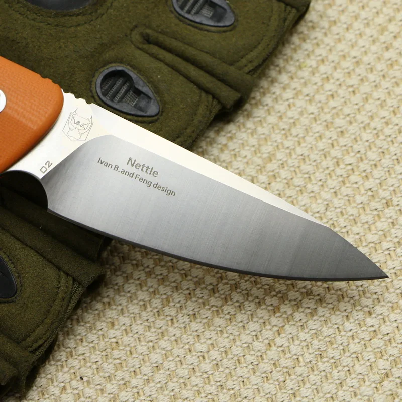 LOVOCOO Nettle открытый K Shield прямой нож G10 Ручка D2 Сталь Кемпинг EDC тактический