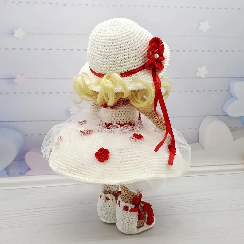 Вязаные игрушки амигуруми погремушки кукла девочка Номер модели SBY0070