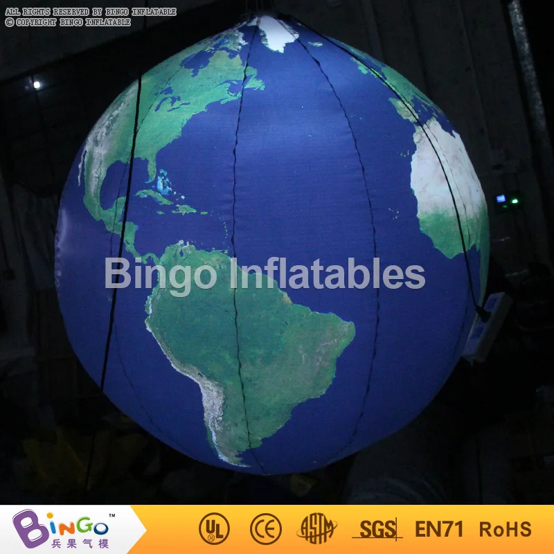 Бесплатная доставка 1 2 метров гигантский светодиодный надувной шар земли Глобус