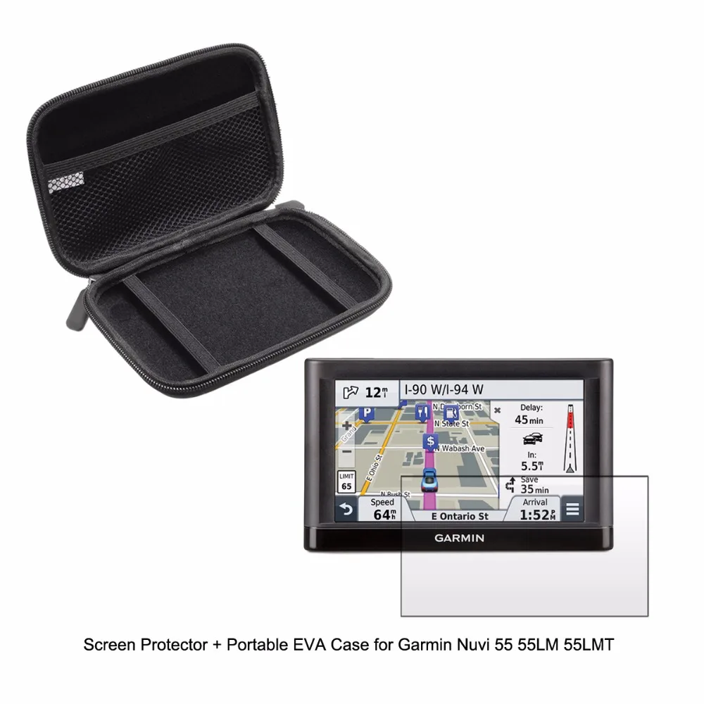 Автомобильный портативный защитный чехол 5 дюймов Inche + прозрачная защитная