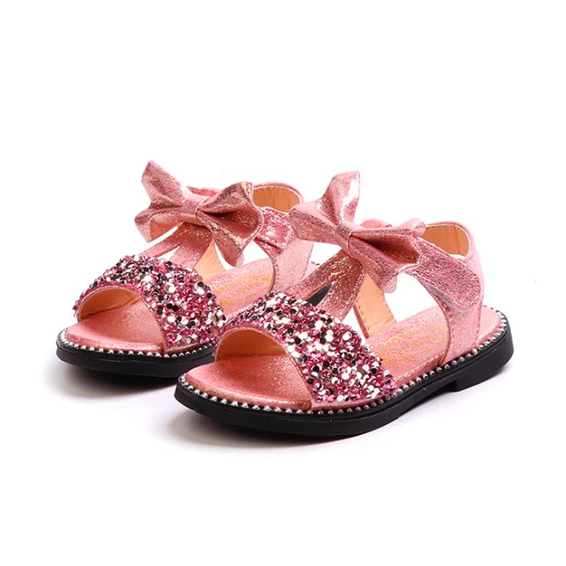 13 5-21 5 см Детские Bling обувь для девочек из искусственной кожи Детская розовая на