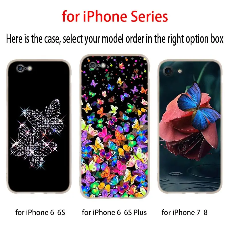 Мягкий чехол для телефона с танцующей бабочкой для iPhone 11 Pro 4 5 5S SE 6 6s 7 8 Plus x XR XS Max Telefoonhoesjes Etui Funda чехол s