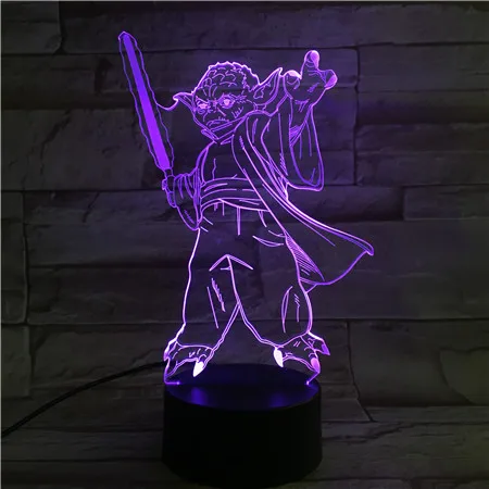Star Wars Master Yoda 3D настольная лампа Luminaria Led ночник сенсорный выключатель декоративное освещение лампа настроения отличный подарок для детей