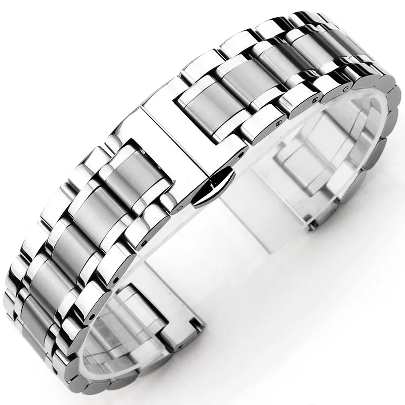 Seiko 5 Твердая стальная лента нержавеющая сталь тонкая Бабочка кнопки ремешок для
