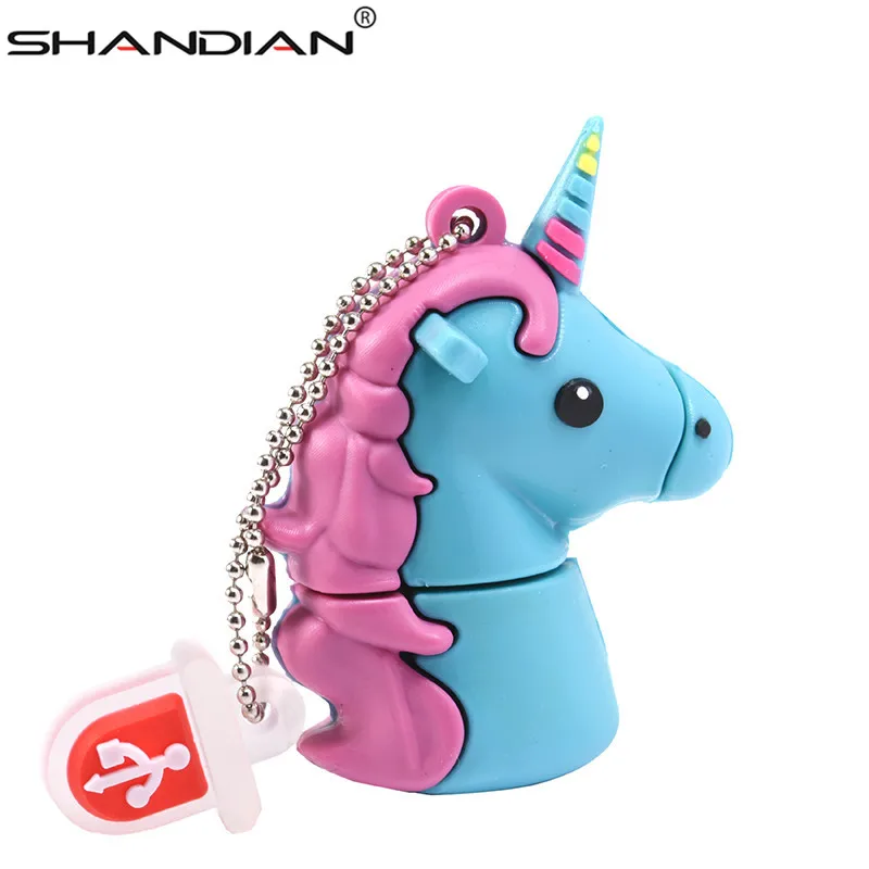 SHANDIAN USB флеш-накопитель с единорогом Гадкий я 2 натуральная мультяшная карта памяти Флешка 4 ГБ 16 ГБ 32 ГБ 64 ГБ флеш-накопитель игрушка