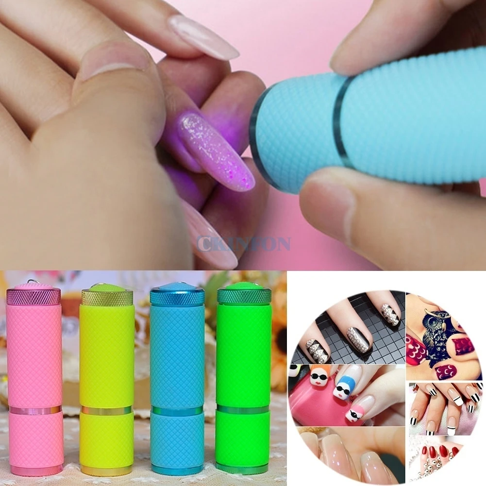 

DHL 200PCS Mini Portable LED Nail Dryer Curing Lamp Flashlight Torch For UV Gel Nail Polish