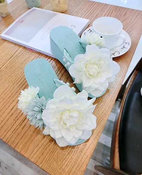 HAHAFLOWER/пляжные сандалии женские шлепанцы сезон лето Цвет зеленый красивая обувь