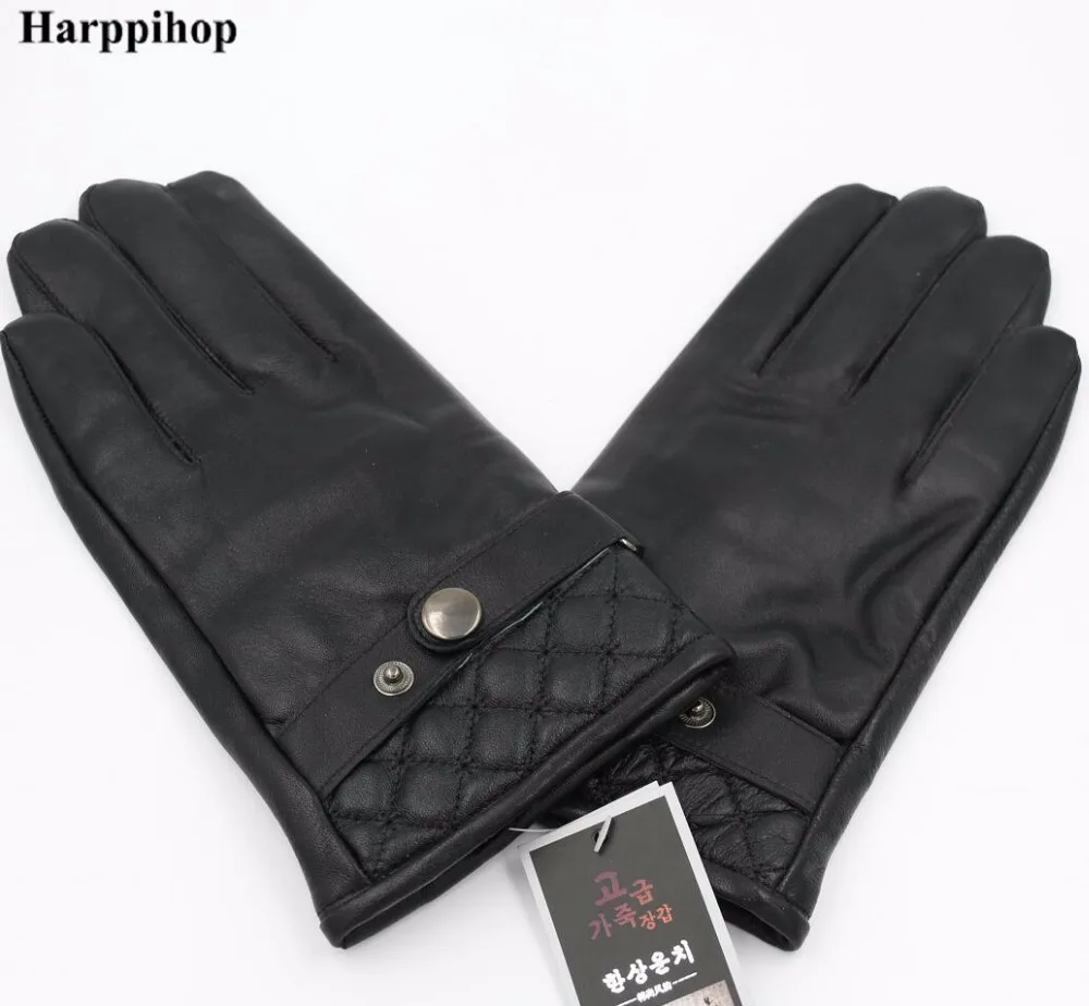 New Designer Luxury Mens Gloves High Quality Genuine Leather sheepskin Mittens Warm Winter Gloves for fashion Male Glove