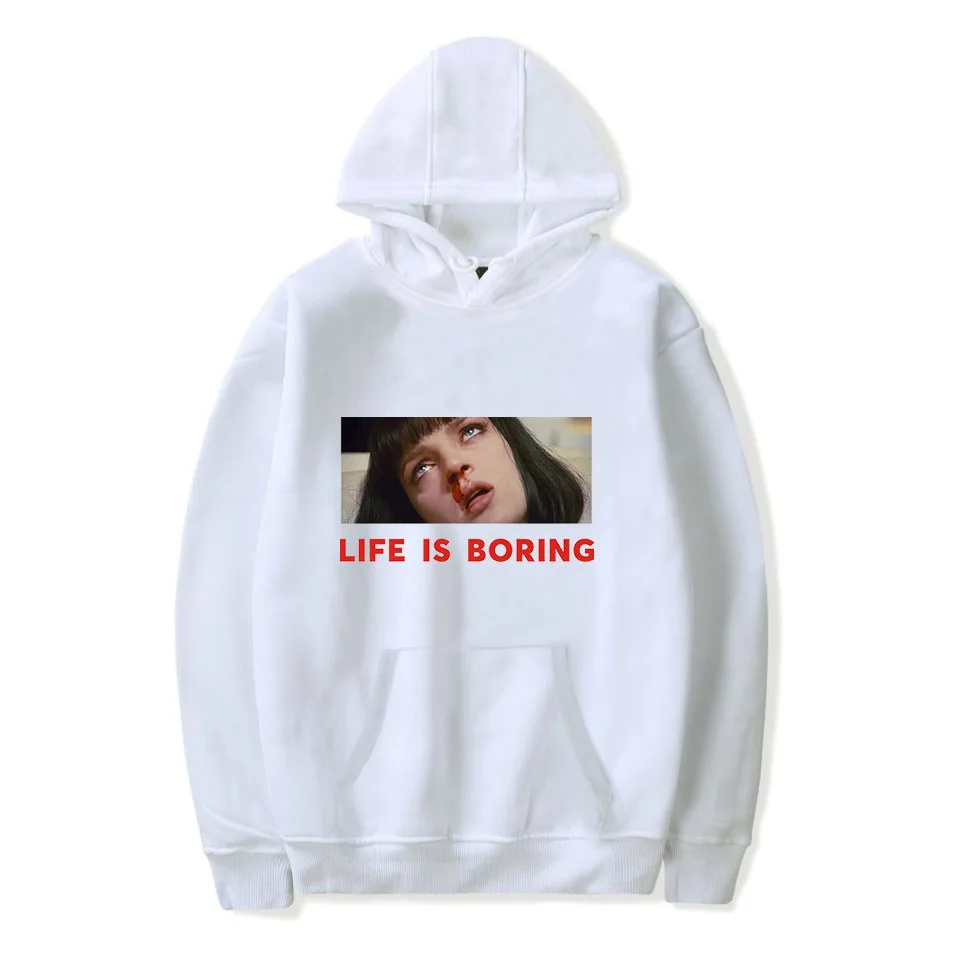 White Life is Boring Толстовка для мужчин и женщин толстовка Квентин Тарантино пульпа фантастика панк одежда в стиле гранж одежда - Цвет: White