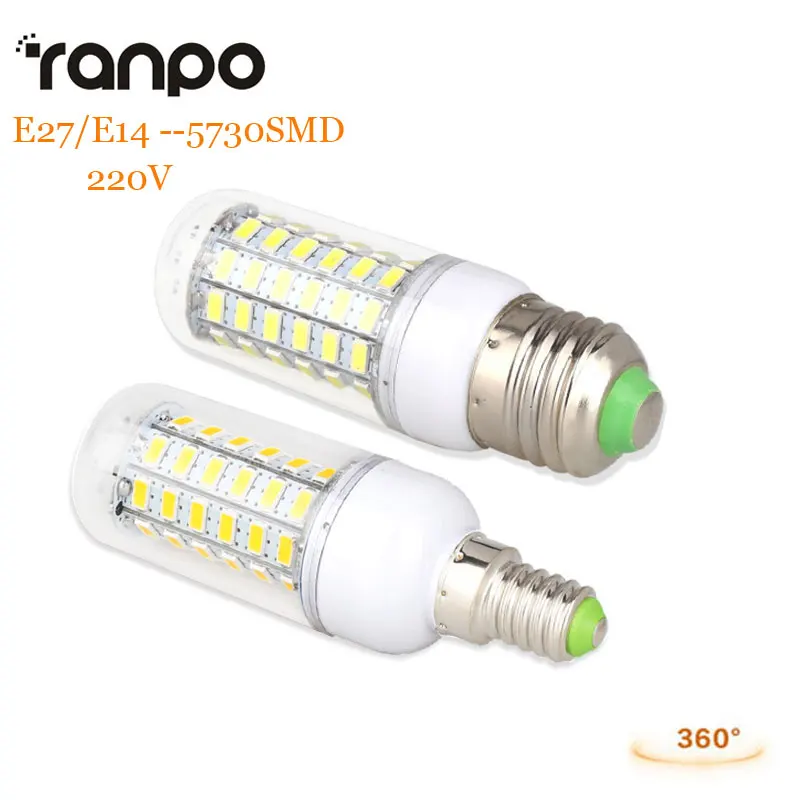 E27 E14 светодиодный светильник SMD 5730 24 36 48 56 69 s свет кукурузы лампы 7 Вт 12 15 18 20 хит