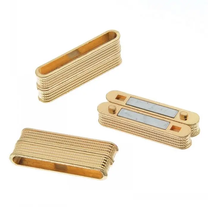 

DoreenBeads Magnetic Clasps Rectangle For Bracelet/Necklace Gold Plated 38mm x 14mm(1 4/8" x 4/8"),3 Sets