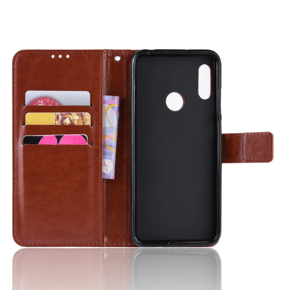 Чехол для Huawei Y6 2019 чехол Prime ретро бумажник флип стиль глянцевый телефона из