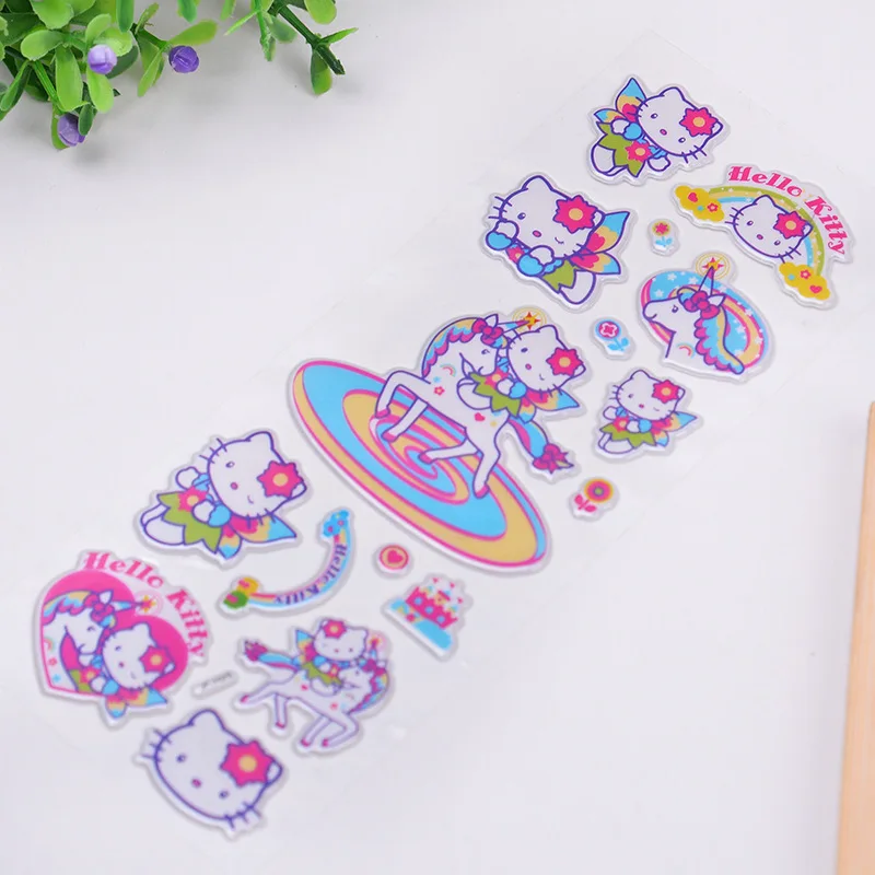 10 шт./компл. рисунок &quothello kitty&quot 3D пузырь наклейки Детский мультфильм альбом