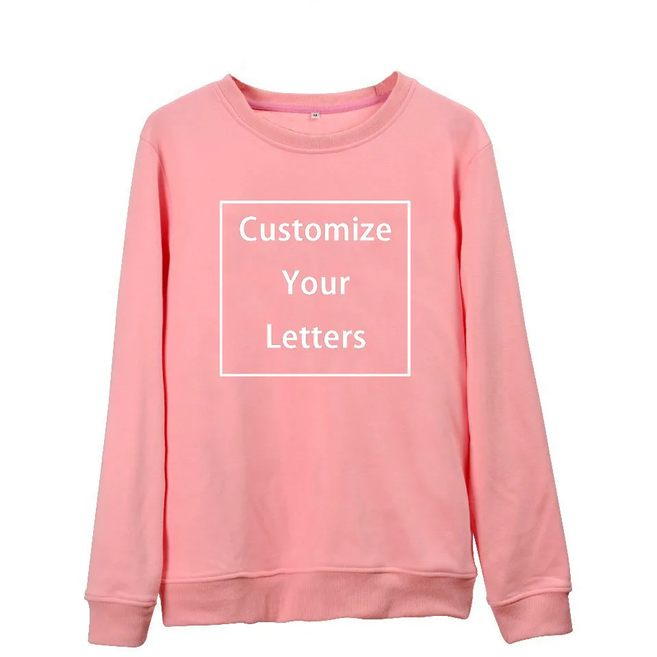 pink VAGROVSY DIY Индивидуальный Логотип толстовки унисекс свой собственный дизайн текст фото печати Хлопок пуловер Толстовка для мужчин женщин высокое качество - Цвет: pink