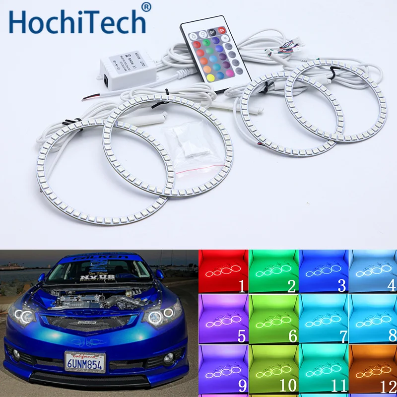 Для Acura TSX 2009 2010 2011 2012 Многоцветный комплект светодиодов глаза ангела RGB гало